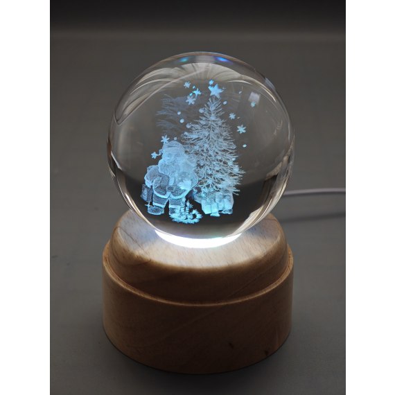 Under the Tree Rotating 3D Crystal Globe Light - W