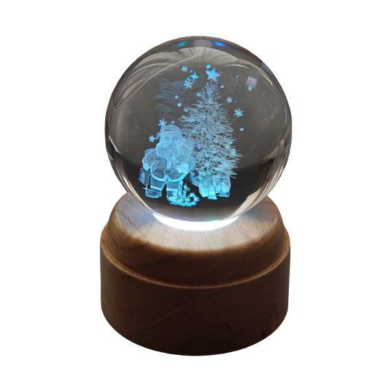 Under the Tree Rotating 3D Crystal Globe Light - W