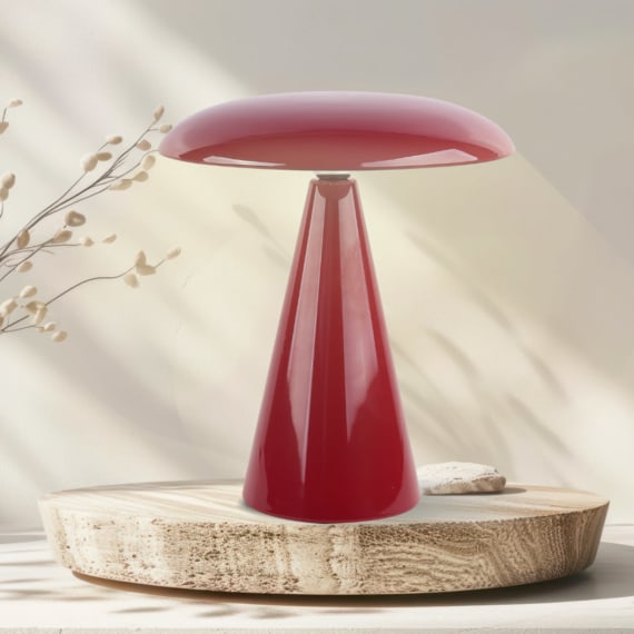 Mushroom Lamp 26cm - Wine Red
