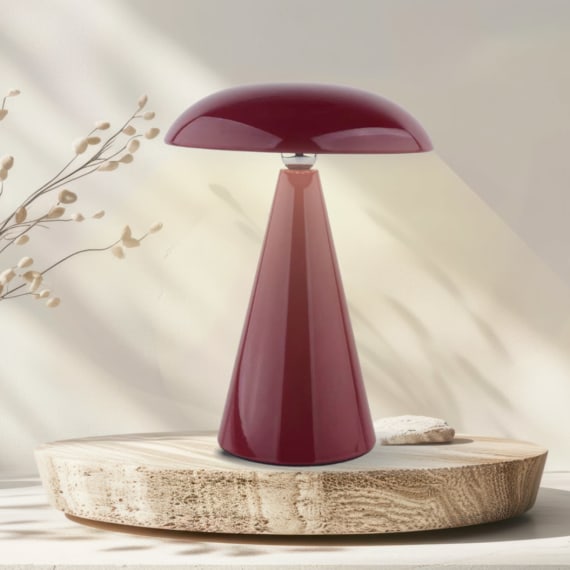 Mushroom Lamp 21cm - Wine Red