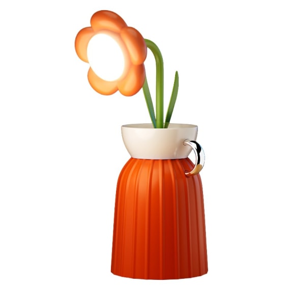 Daisy Flower Lamp with Vase - Orange