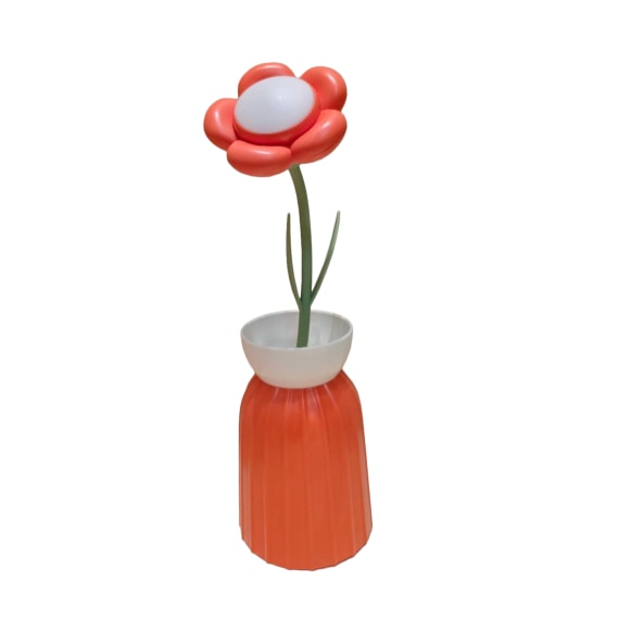 Daisy Flower Lamp with Vase - Orange