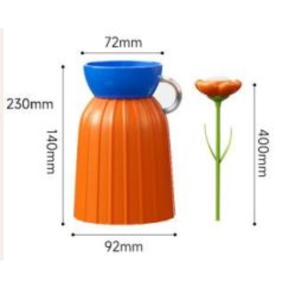 Daisy Flower Lamp with Vase - Red