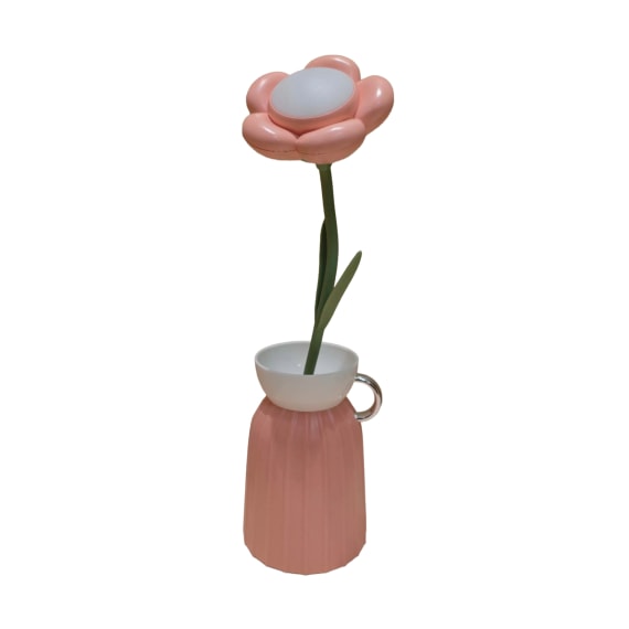 Daisy Flower Lamp with Vase - Pink