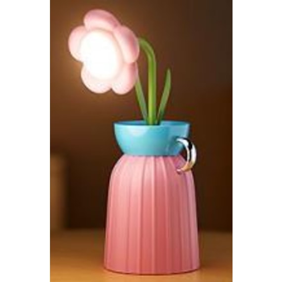 Daisy Flower Lamp with Vase - Pink