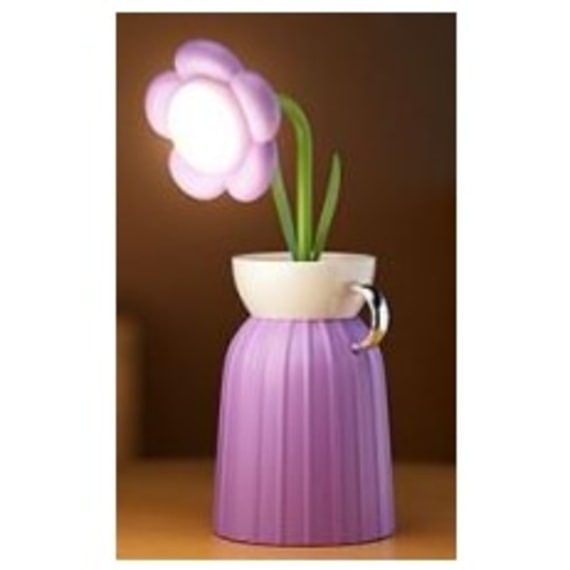 Daisy Flower Lamp with Vase - Red