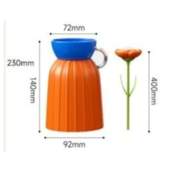 Rose Flower Lamp with Vase - Orange