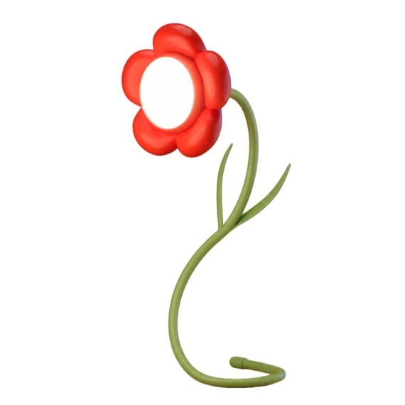 Daisy Flower Stem Lamp - Red