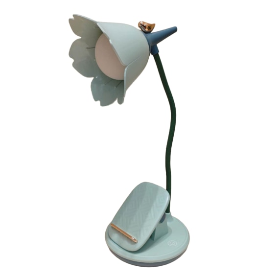 Flower Desk Lamp with Clip - Blue