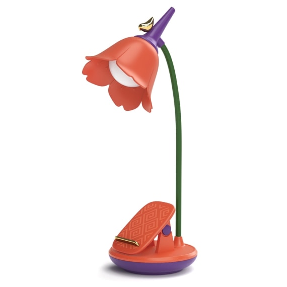 Flower Desk Lamp with Clip - Red