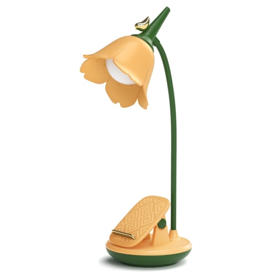 Flower Desk Lamp with Clip - Yellow