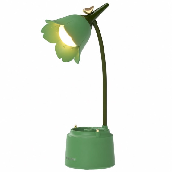 Flower Desk Lamp with Pen Holder - Green