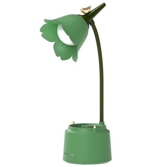 Flower Desk Lamp with Pen Holder - Green