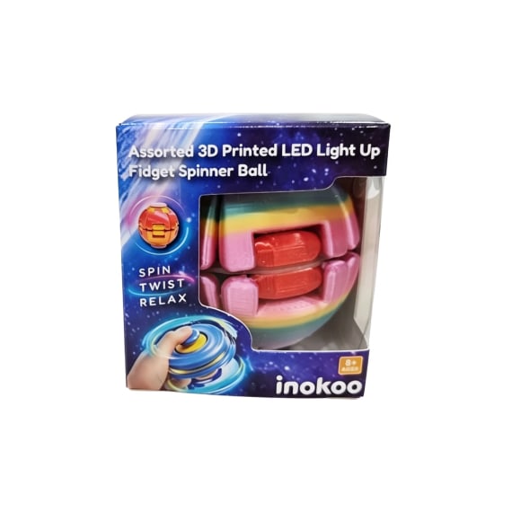 3D Assorted Light Up 24 Fidget Spinner Ball CDU