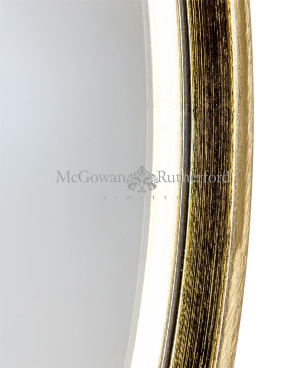 Small Round Vintage Brass Style Framed Wall Mirror