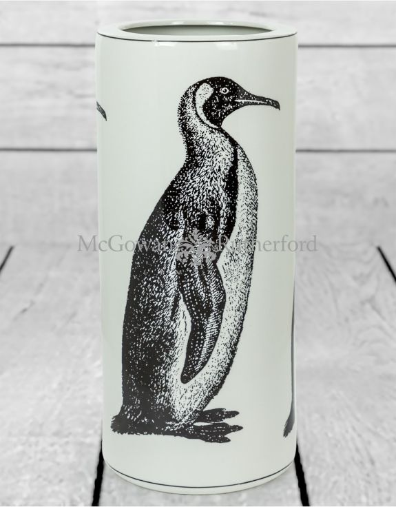 White Ceramic Penguin Umbrella Stand