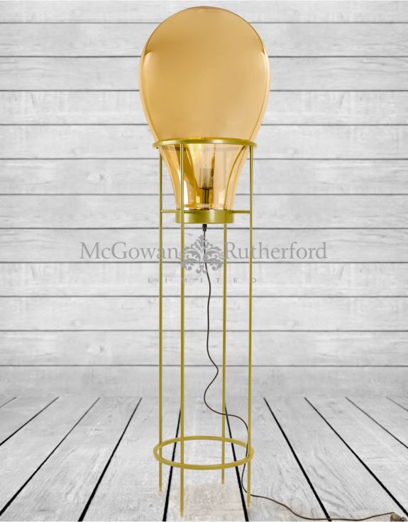 Large Gold Edison Lamp On Floor Stand 2 Cartons Clearance Item Large Gold Edison Lamp On Floor Stand, Large Light Bulb Floor Lamp