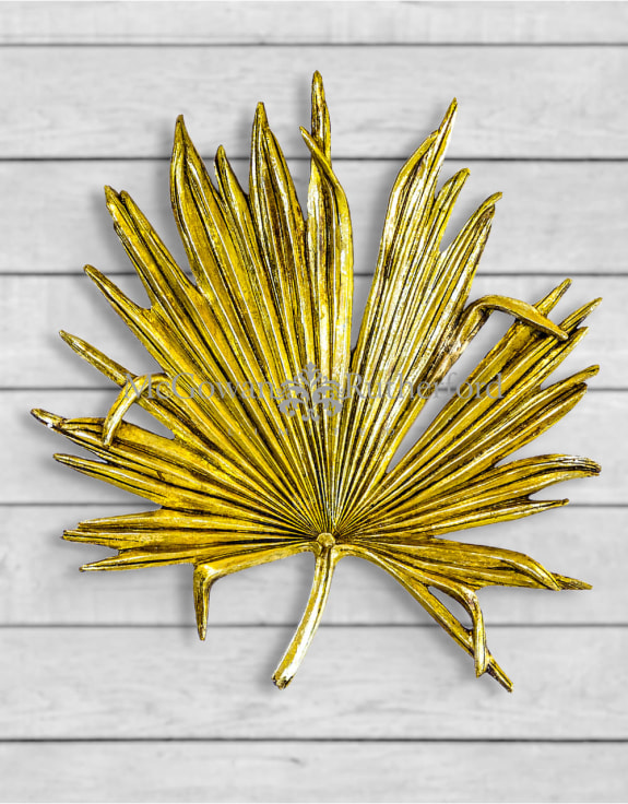 Large Antique Gold Palm Leaf Wall Decor
