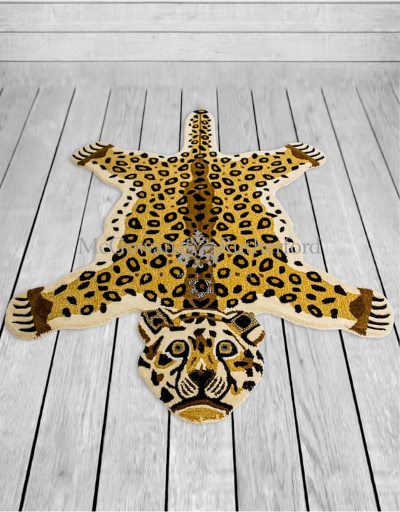 Hand Tufted Extra Large Leopard "Skin" Woollen Rug