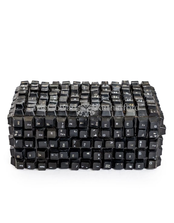 Upcycled Black Computer Keyboard Large Storage Box
