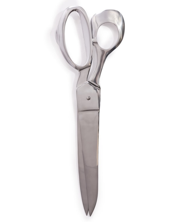 Large Polished Aluminium Scissors Wall Decor