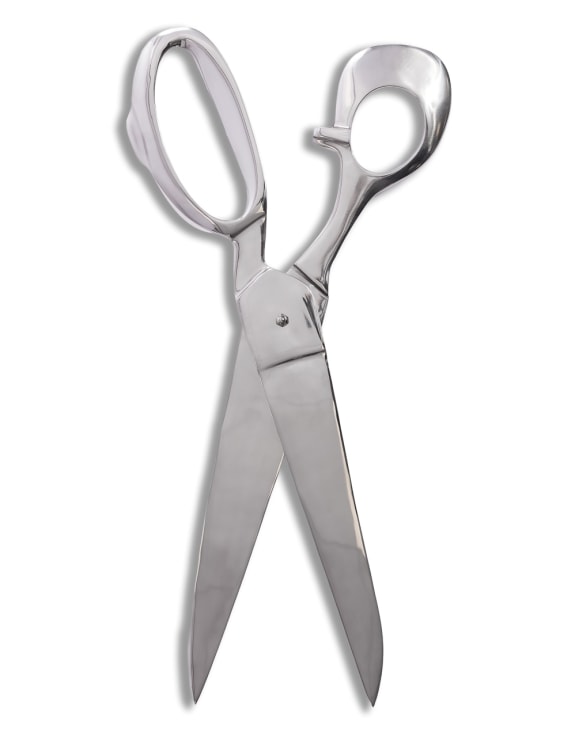 Large Polished Aluminium Scissors Wall Decor