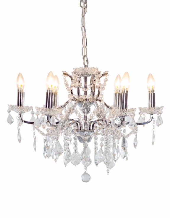 6 Branch Chrome Shallow Chandelier