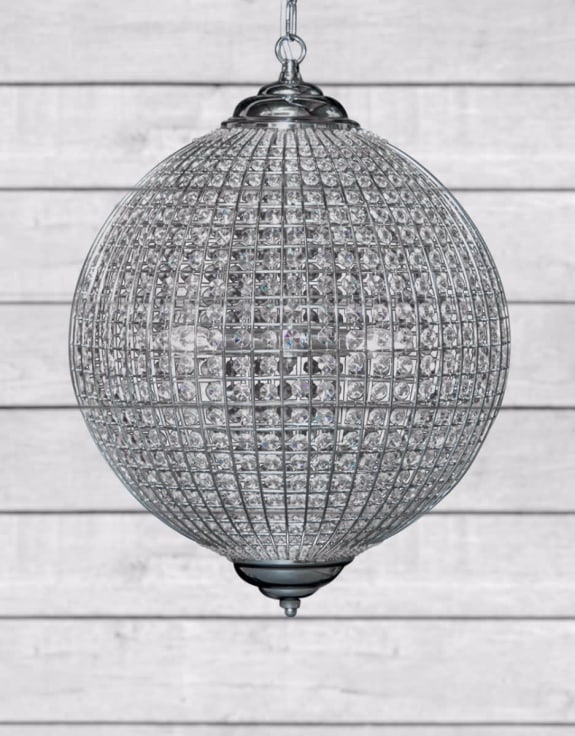 Medium Chrome Globe Chandelier