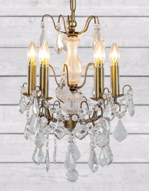 Small Gold 5 Branch French Chandelier