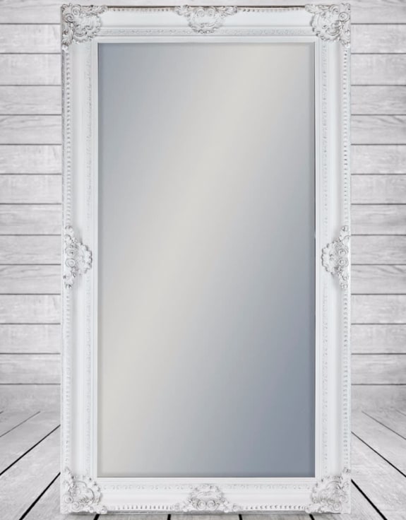 Large White Rectangular Classic Mirror