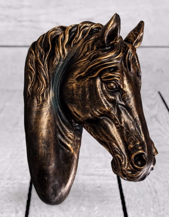 Antique Bronze Effect Large Horse Wall Head