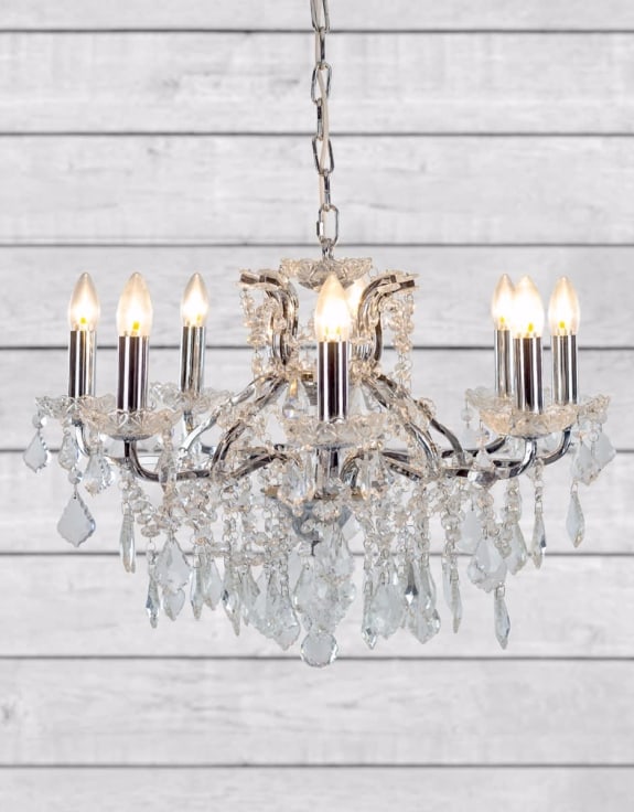 Chrome 8 Branch Shallow Chandelier