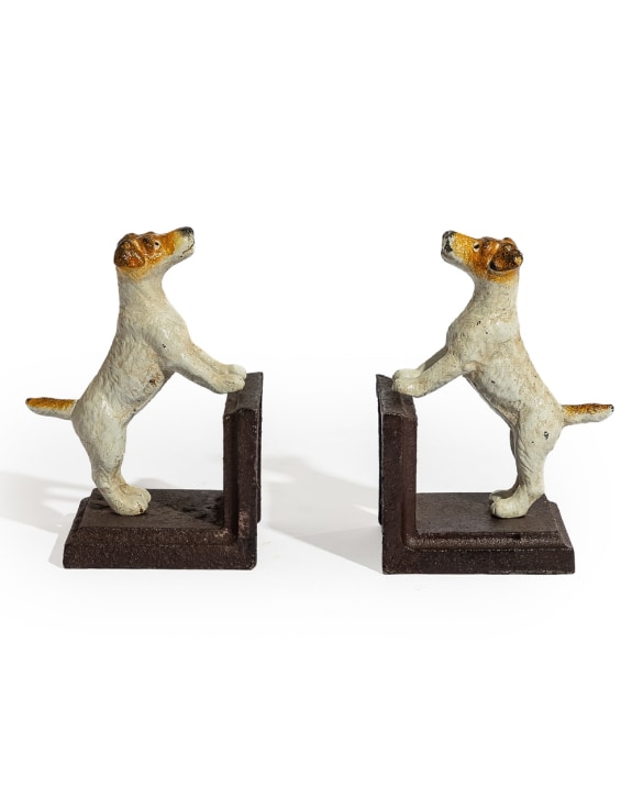 Cast Iron Antiqued Pair of Terrier Bookends