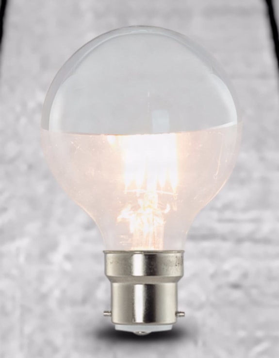 LED 3w Large Globe Retro Filament Bulb with Silver Crown (B22 large bayonet)