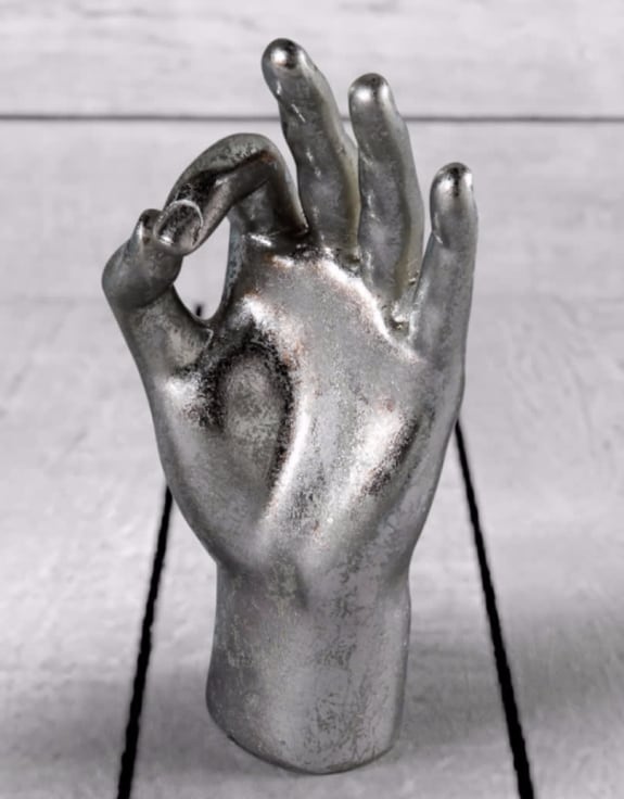 Silver "OK" Hand Figure