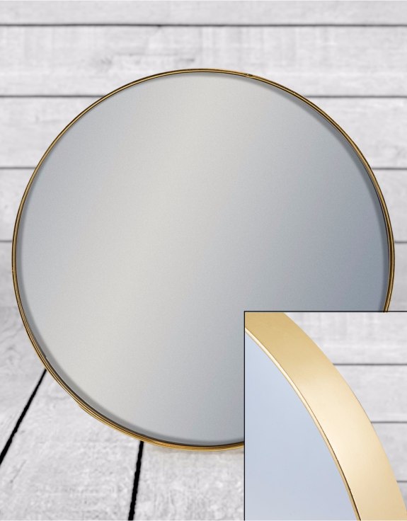 Small Round Gold Framed Arden Wall Mirror
