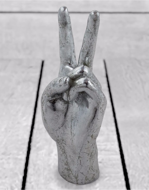 Silver "Peace" Hand Figure