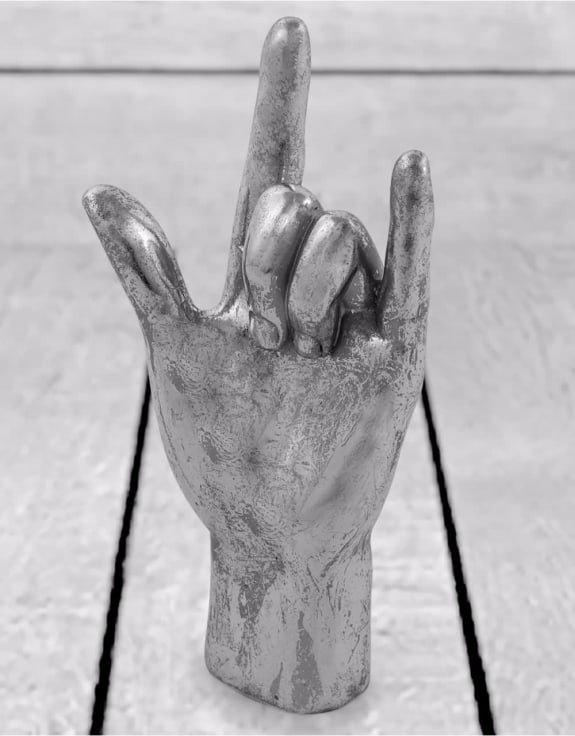 Silver "Rock On!" Hand Figure