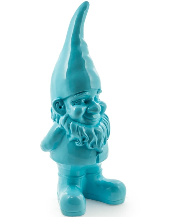 Giant Bright Blue Standing Gnome Figure