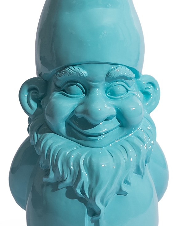 Giant Bright Blue Standing Gnome Figure