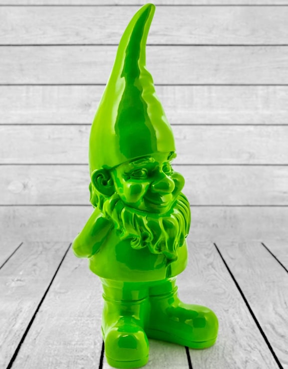 Giant Bright Green Standing Gnome Figure