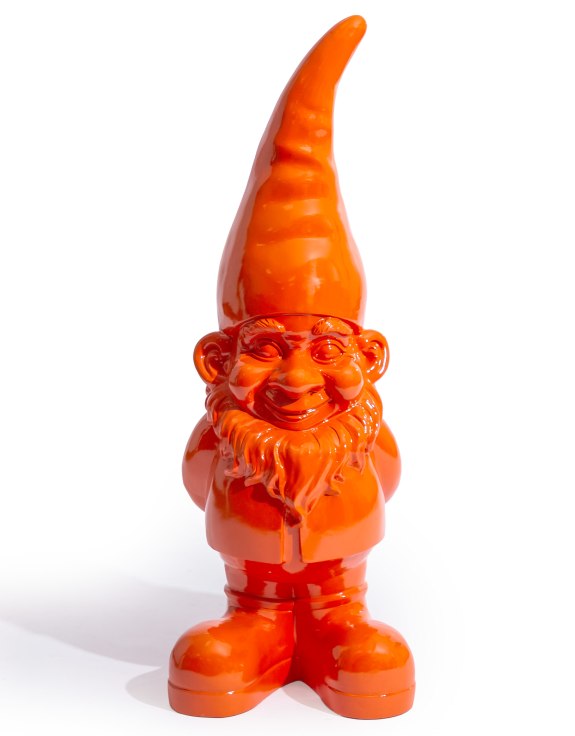 Giant Bright Orange Standing Gnome Figure