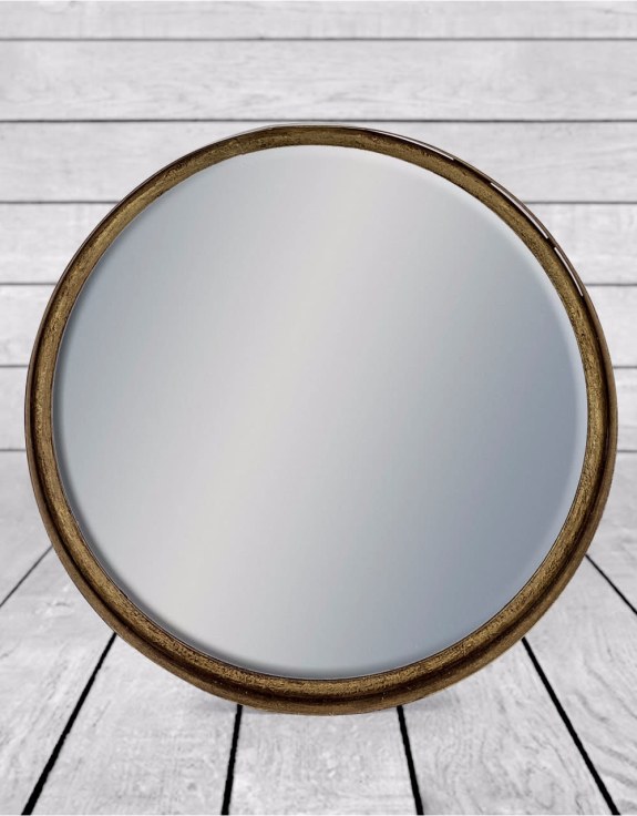 Black and Bronze Deep Framed Cylinder Mirror 31cm