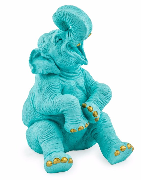 Pale Blue with Gold Details Laughing Elephant
