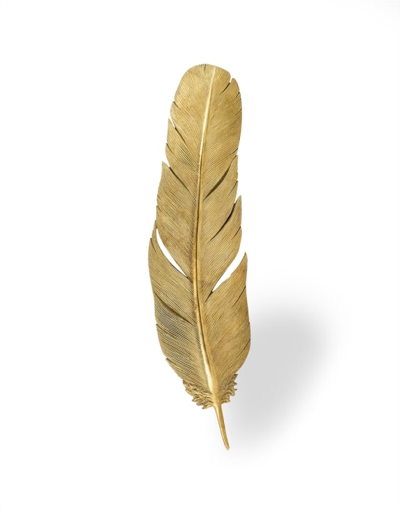 Large Gold Feather Wall Decor