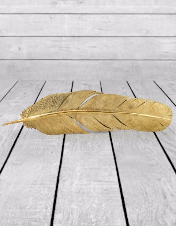 Large Gold Feather Wall Decor