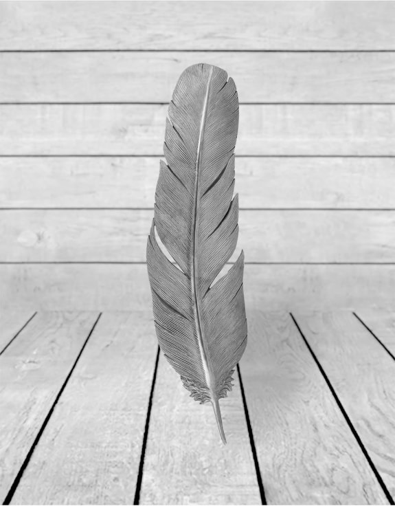 Large Silver Feather Wall Decor