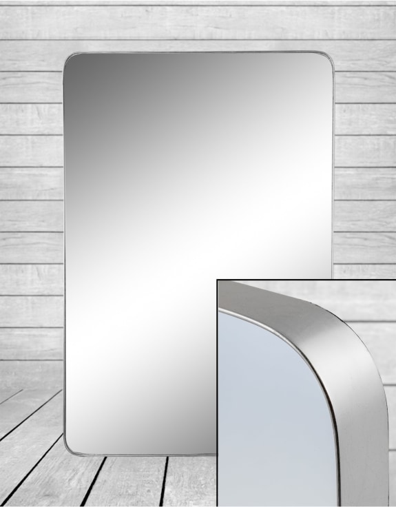 Large Rectangular Silver Framed Arden Wall Mirror