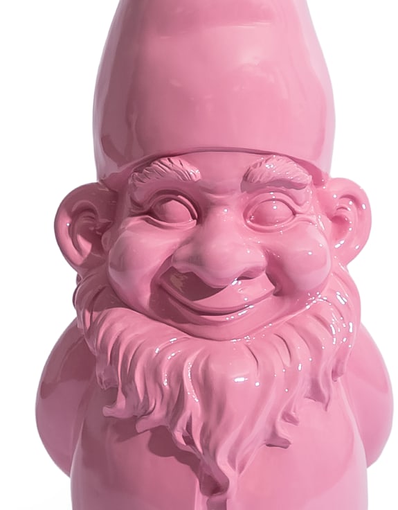 Giant Bright Pink Standing Gnome Figure