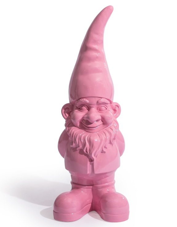 Giant Bright Pink Standing Gnome Figure